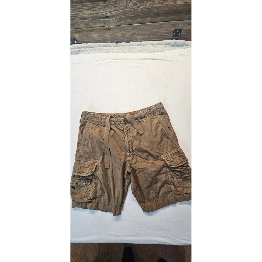 J Crew Broken In Cargo Shorts Mens 36 Brown 100% Cotton Multi Pocket Casual